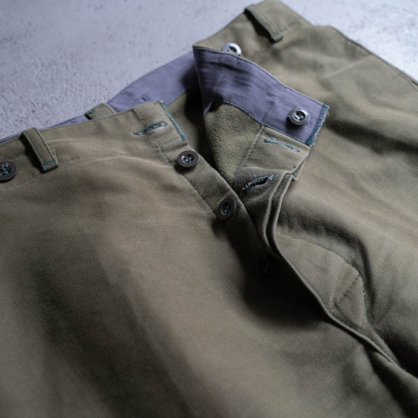 1960-70s Germany olive elephant skin work pants -rare color-
