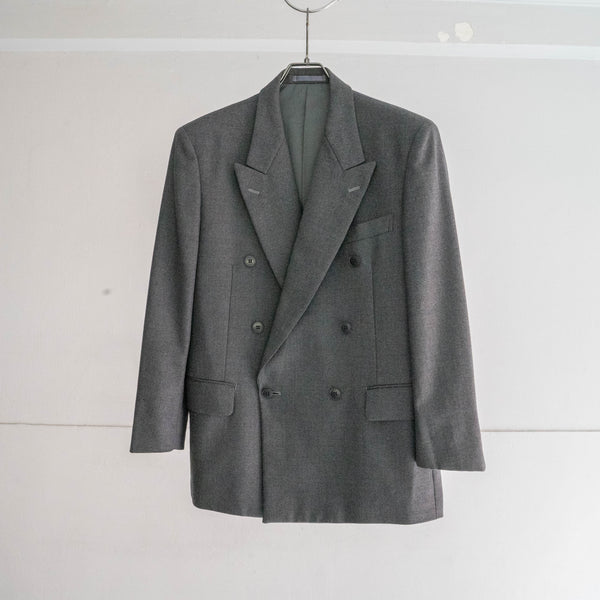 1990-00s Japan vintage gray double breasted tailored jacket