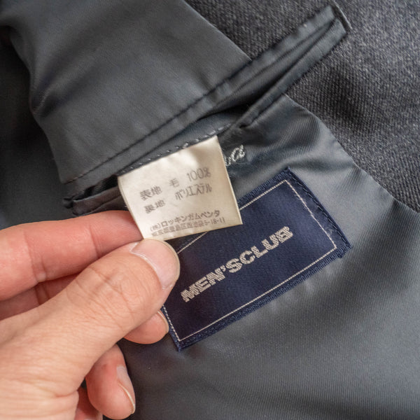 1990-00s Japan vintage gray double breasted tailored jacket