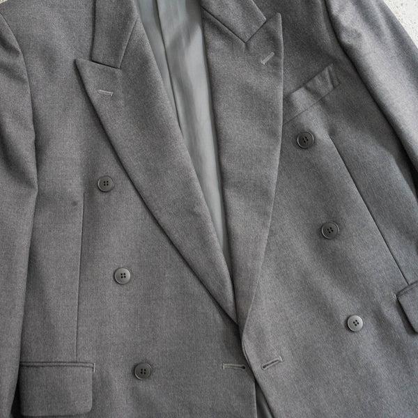 1990-00s Japan vintage gray double breasted tailored jacket