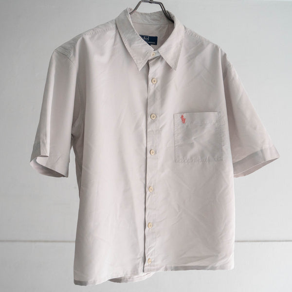 2000s Ralph Lauren light gray nylon short sleeve shirt 'boot'