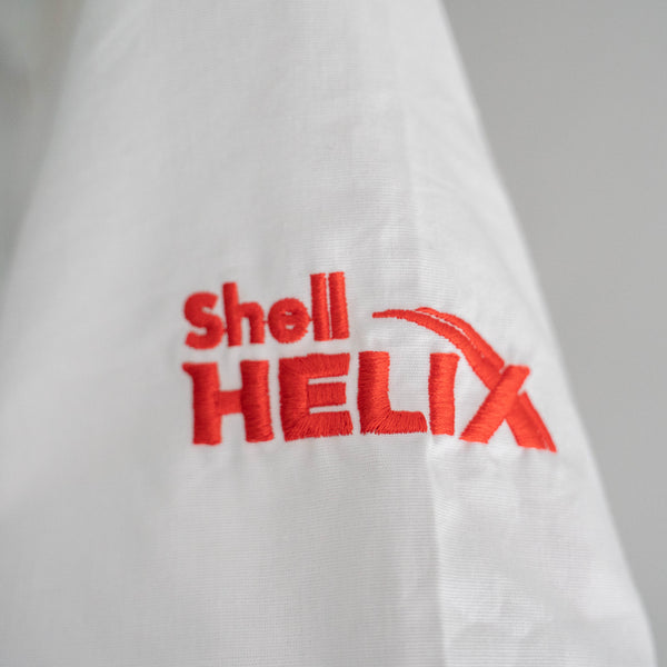 around 1990s shell work short sleeve shirt 'with patch' -remake-