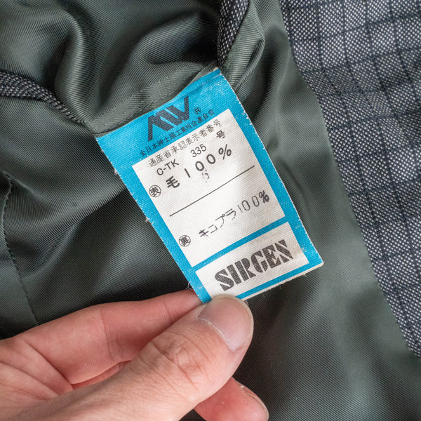 1990s Japan vintage gray based check tailored jacket