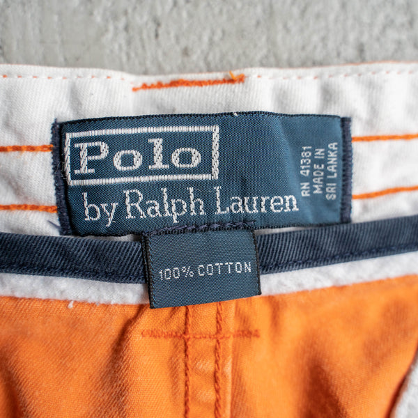 1990s Ralph Lauren orange cargo shorts