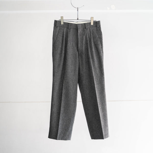 1980s japan vintage gray wool 2tuck slacks