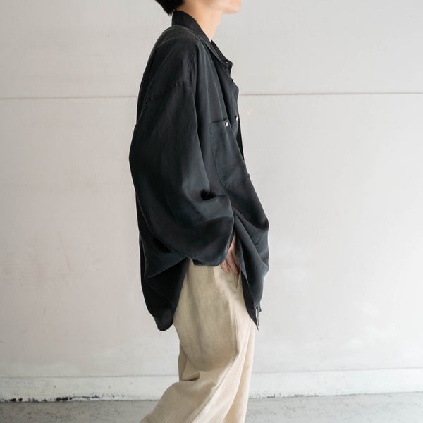 1990s black silk 100 l/s shirt -3