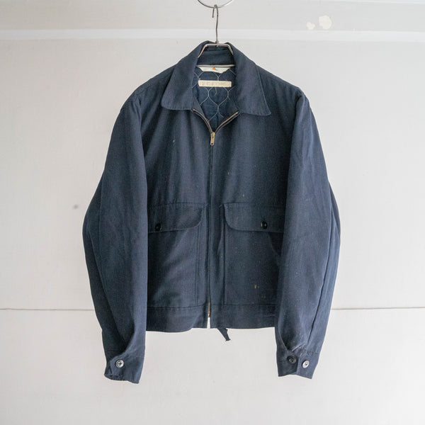 1980-90s USA navy short length work jacket with liner -paint-