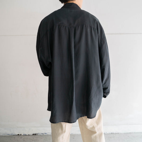 1990s black silk 100 l/s shirt -3