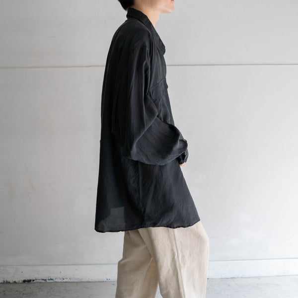 1990s black silk 100 l/s shirt -1