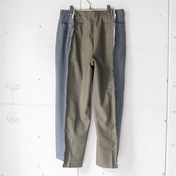 Japan vintage wool slacks docking wide pants -with side adjuster-