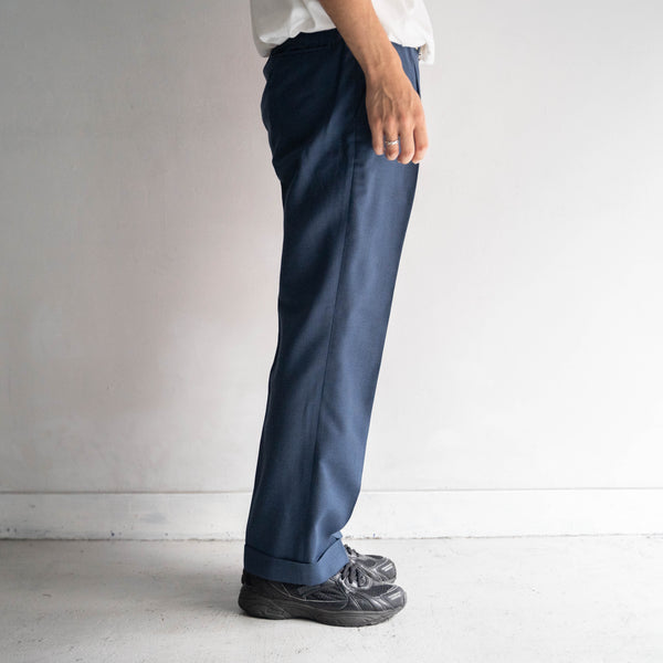 around 1980s japan vintage dark navy slacks -middle weight-