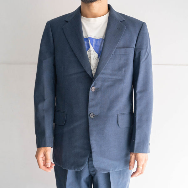 around 1980s japan vintage dark navy tailored jacket -middle weight-