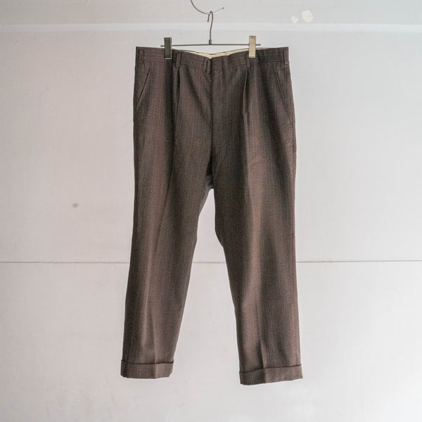 1970s Japan vintage brown based multi stripe slacks