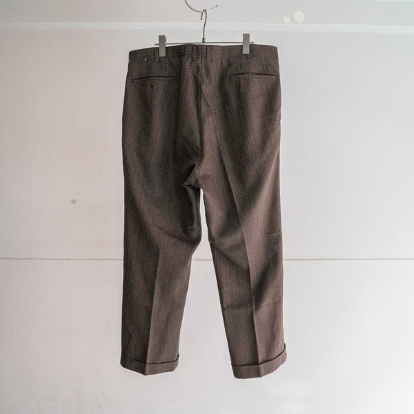 1970s Japan vintage brown based multi stripe slacks