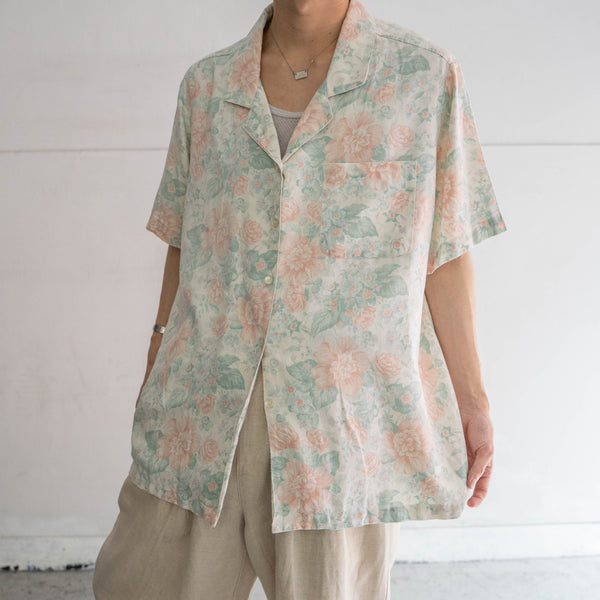 1980-90s flower pattern s/s shirt -good fade-