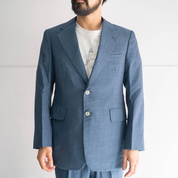 around 1980s japan vintage cobalt blue wool tailored jacket