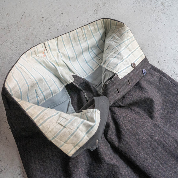 1960-70s Japan vintage brown based stripe wool slacks -great fabric-