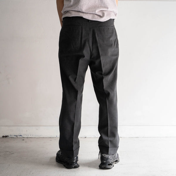 around 1970s England made black color all wool slacks ’double’