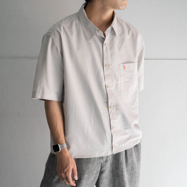 2000s Ralph Lauren light gray nylon short sleeve shirt 'boot'