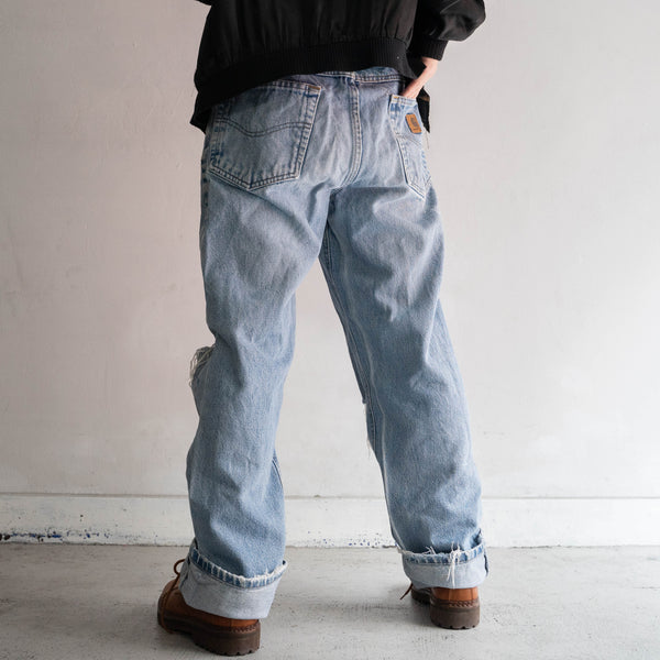 1990-00s Carhartt blue denim pants -good crush-