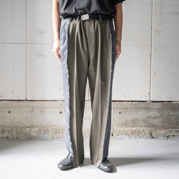 Japan vintage wool slacks docking wide pants -with side adjuster-