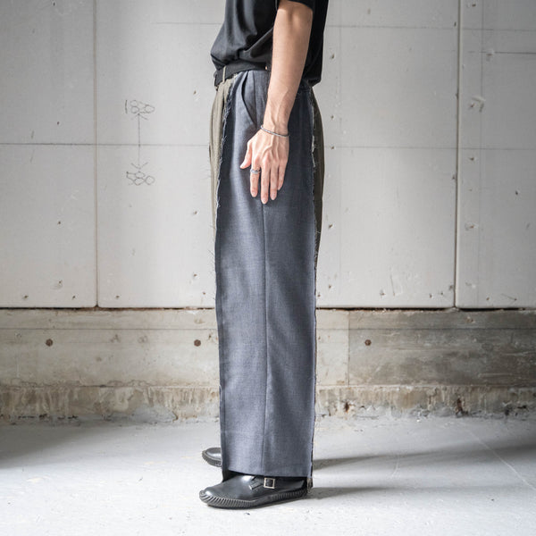 Japan vintage wool slacks docking wide pants -with side adjuster-