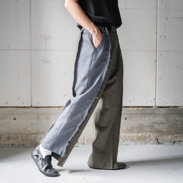 Japan vintage wool slacks docking wide pants -with side adjuster-