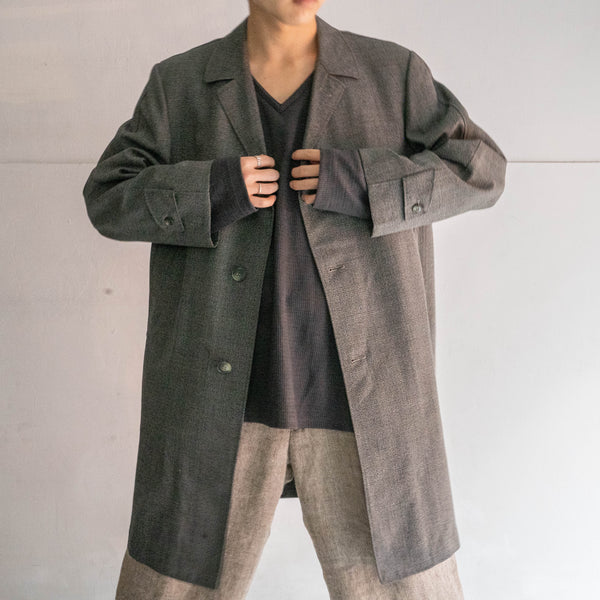1980s Japan vintage gray based all-over pattern coat