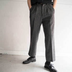 1980s japan vintage gray wool 2tuck slacks