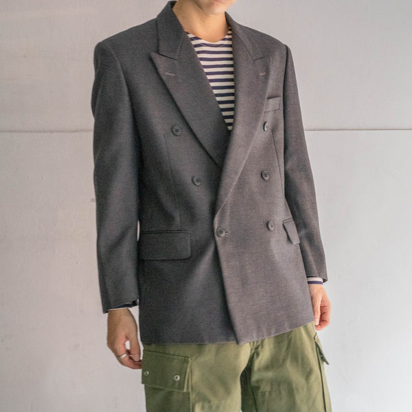 1990-00s Japan vintage gray double breasted tailored jacket