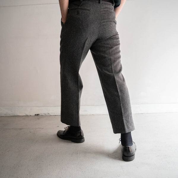 1980s japan vintage gray wool 2tuck slacks