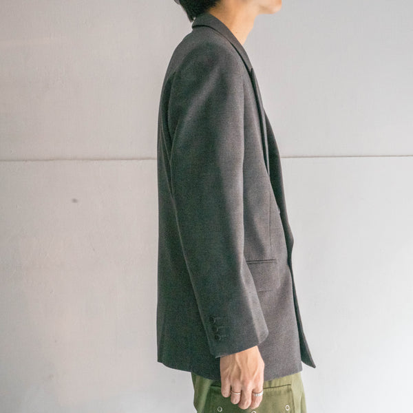 1990-00s Japan vintage gray double breasted tailored jacket