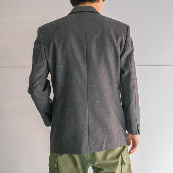1990-00s Japan vintage gray double breasted tailored jacket