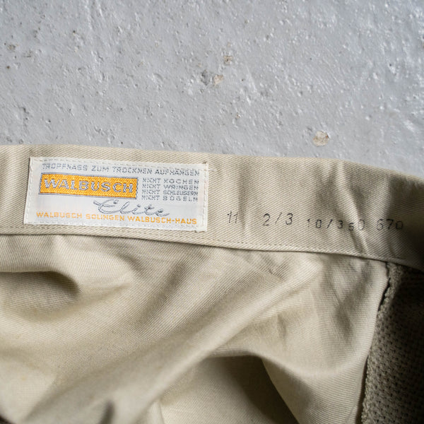 1980s beige color switching design shirt