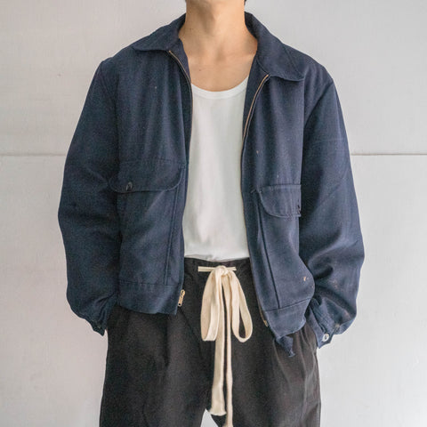 1980-90s USA navy short length work jacket with liner -paint-