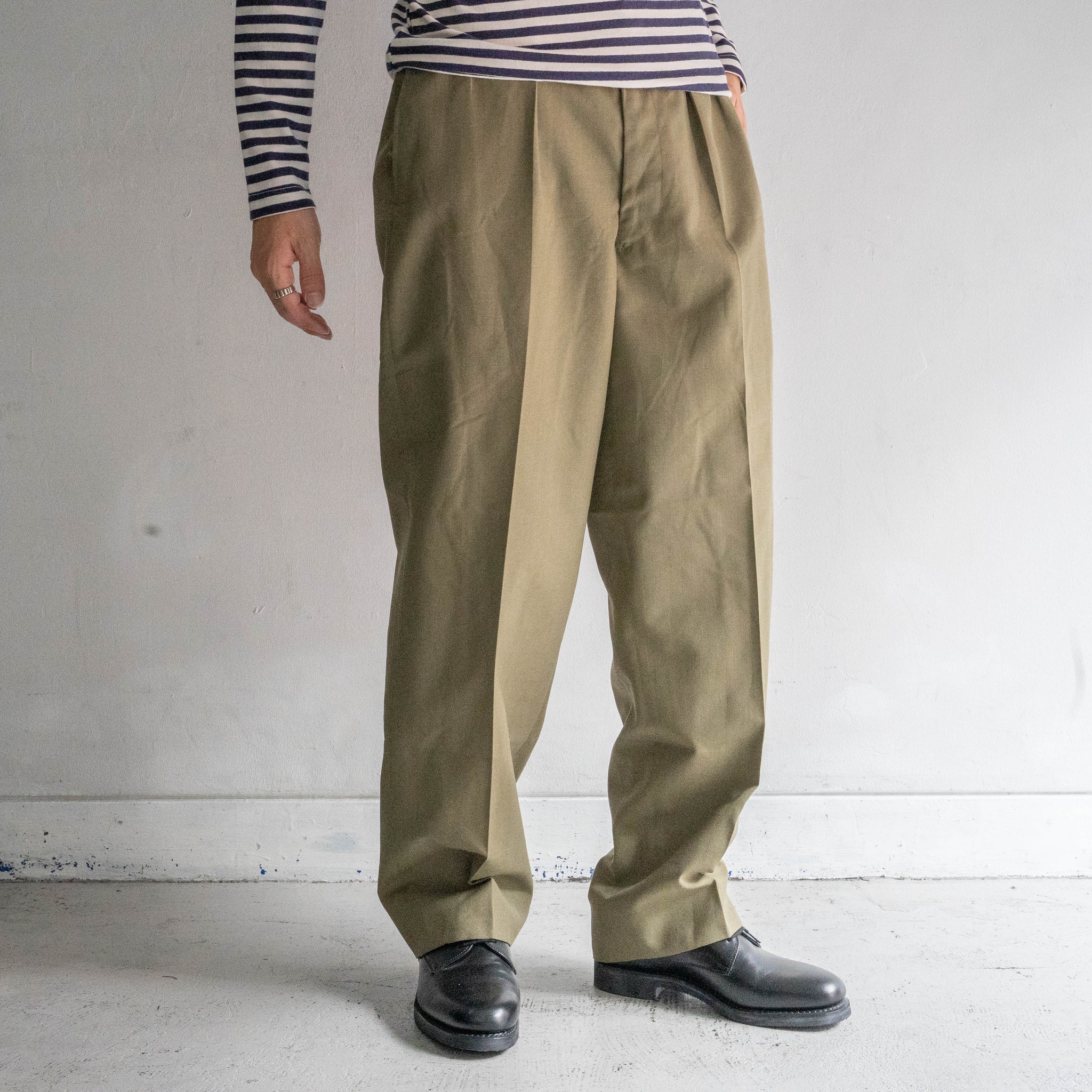 1960s Australian military olive 2 tuck dress pants 'dead stock'