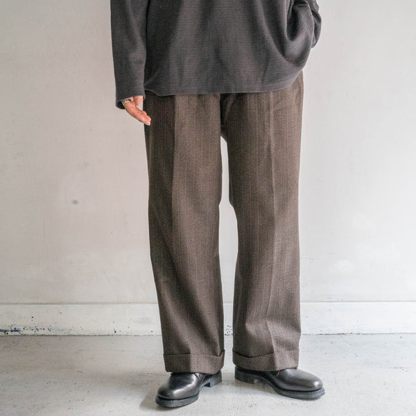1970s Japan vintage brown based multi stripe slacks