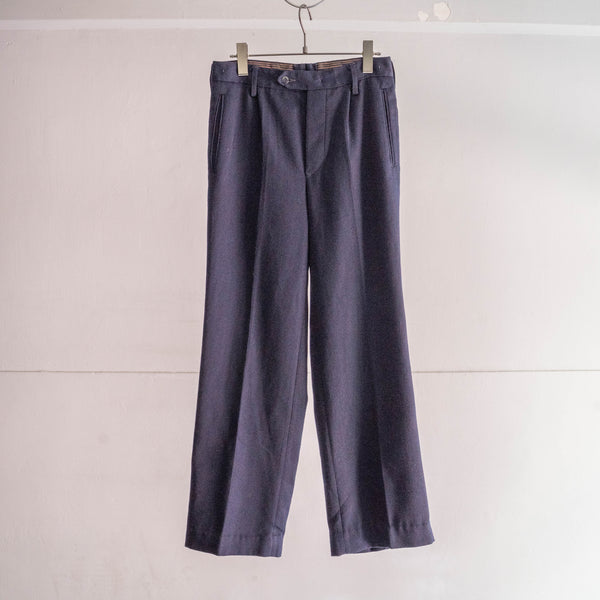 around 1960s German military navy color one tuck dress pants