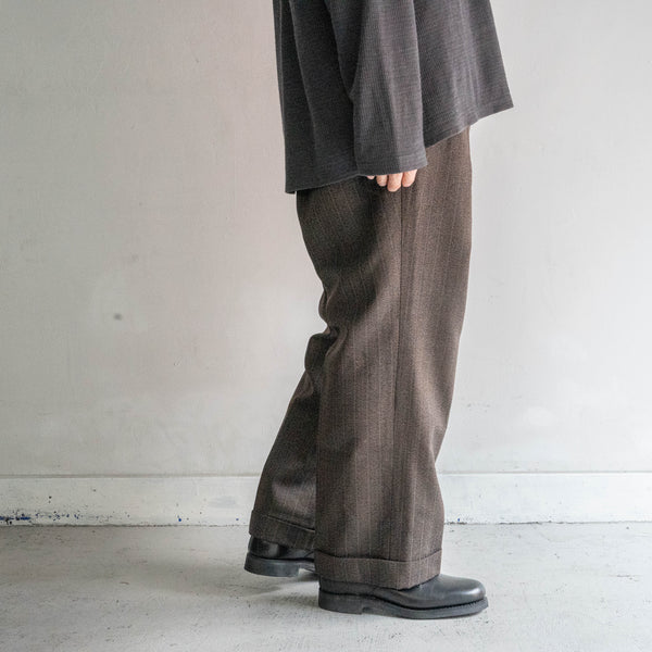 1970s Japan vintage brown based multi stripe slacks
