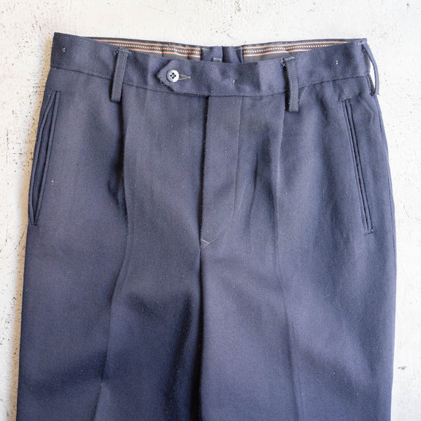 around 1960s German military navy color one tuck dress pants