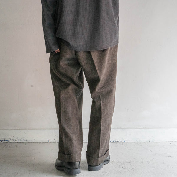 1970s Japan vintage brown based multi stripe slacks