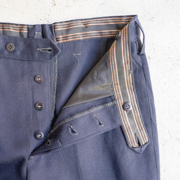 around 1960s German military navy color one tuck dress pants