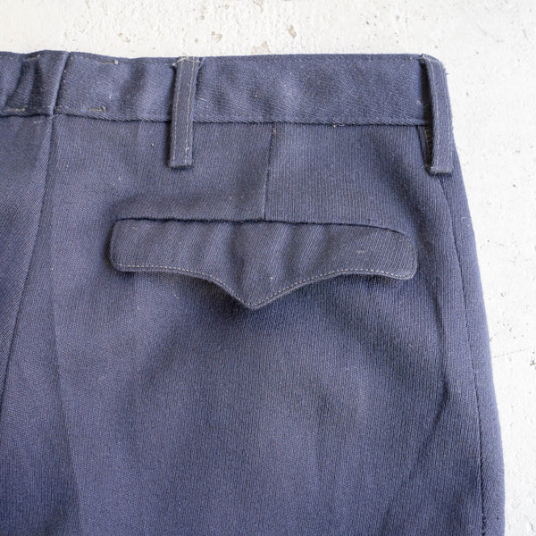 around 1960s German military navy color one tuck dress pants