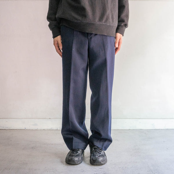 around 1960s German military navy color one tuck dress pants