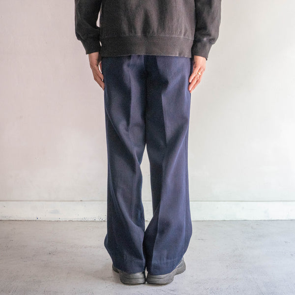 around 1960s German military navy color one tuck dress pants