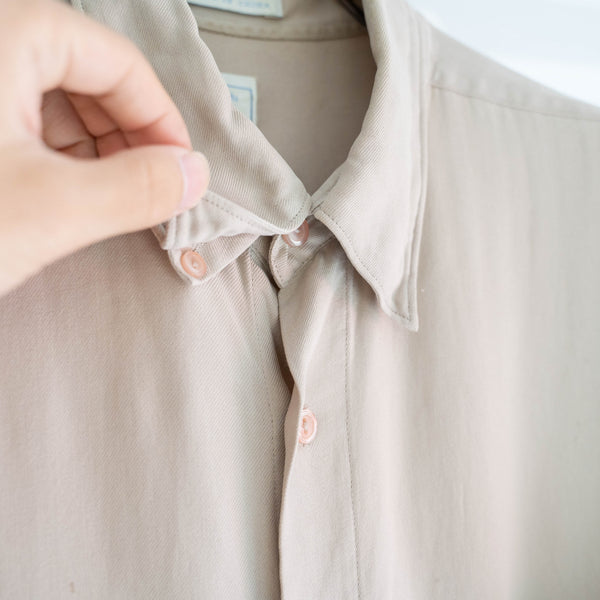 1990s light beige washable silk 100 l/s shirt