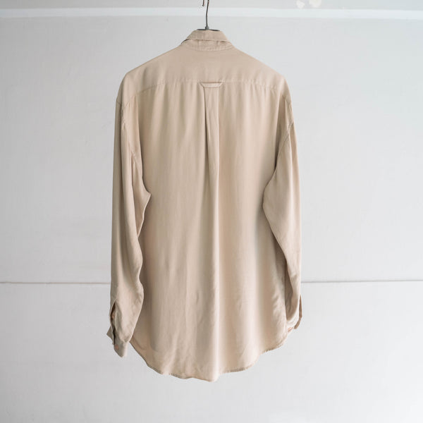 1990s light beige washable silk 100 l/s shirt