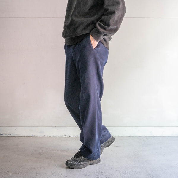 around 1960s German military navy color one tuck dress pants