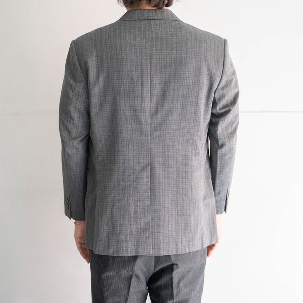 around 1980s Japan vintage gray based checked summer wool tailored jacket