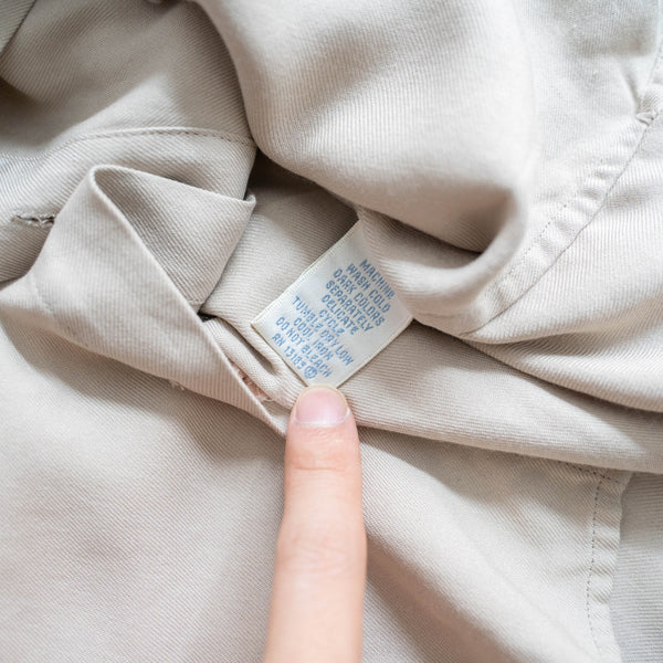 1990s light beige washable silk 100 l/s shirt